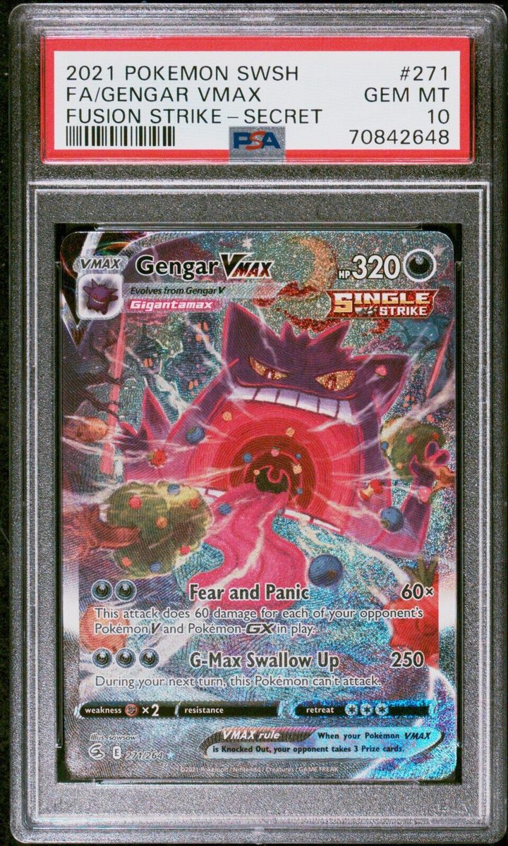 2021 Fusion Strike Gengar VMAX Alt Art PSA 10